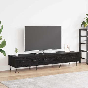 vidaXL TV-kast 150 x 36 x 30 cm Zwart eiken Bewerkt hout, Minder dan 50 cm, Verzenden, Nieuw, Minder dan 100 cm