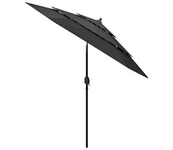Parasol 2,5m Antraciet - Retourdeal 34% Korting, Kantelbaar, Zo goed als nieuw, Stokparasol, 2 tot 3 meter