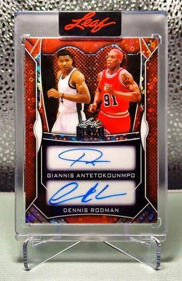 Leaf Dennis Rodman, Giannis Antetokounmpo 1/1 ,Auto - 1 Card, Nieuw