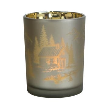 Theelichthouder chalet medium 12cm, Verzenden, Nieuw