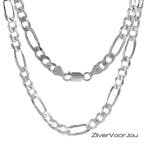 Zilveren figaro ketting 55 cm 7 mm breed, Verzenden, Nieuw, Zilver