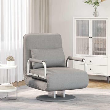 vidaXL Draaistoel en slaapbank stof lichtgrijs, Huis en Inrichting, Fauteuils, Verzenden, Nieuw