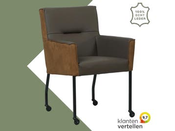 Leren eetkamerstoel Lucky Duo, Bohemian, Industrieel, Modern, Scandinavisch, Nieuw, Leer, Ophalen of Verzenden