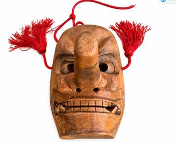 Mask - Hout - Handgesneden Tengu-masker (Zonder