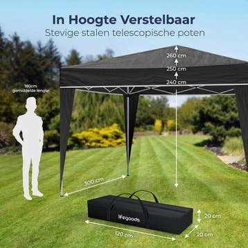 2dekans | LifeGoods Partytent - Paviljoen - EasyUp -, Ophalen of Verzenden, Zo goed als nieuw