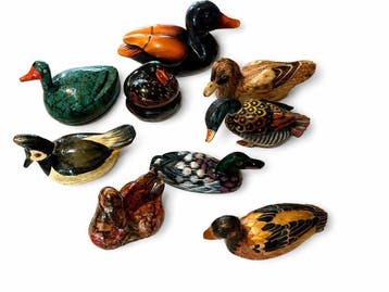 Lokeend - Réunion de canards (9) - Hout, Keramiek, andere, Antiek en Kunst
