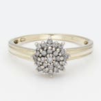 Ring - 14 karaat Geel goud, Witgoud Diamant (Natuurlijk), Nieuw