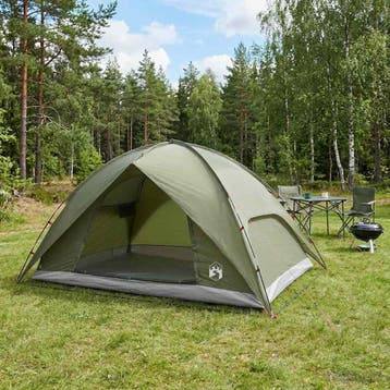 vidaXL Camping Tent met Regenhoes Waterdicht 4-persoons, Verzenden, Nieuw, Tot en met 2