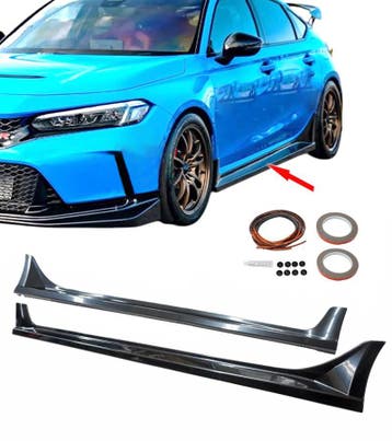 ABS Side Skirts Zwart Honda Civic, Auto-onderdelen, Sidebars, Ophalen of Verzenden, Nieuw