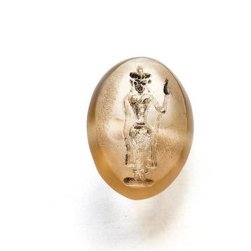 Oud-Khmer Bergkristal Avalokiteshvara godheid kraal cabochon