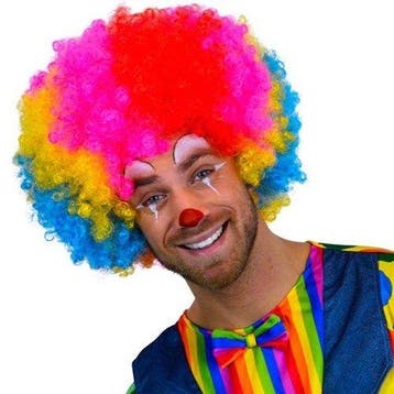Super Afro Pruik multi, Verzenden, Nieuw, Feestartikel