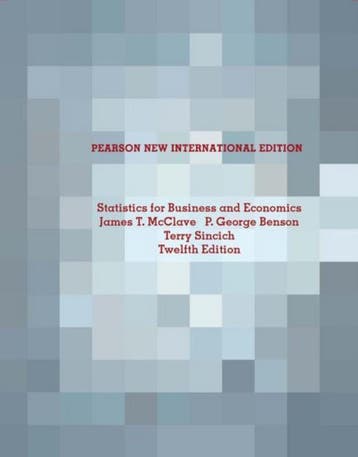 9781292023298 Statistics For Business  Econom PNIE, Verzenden, Zo goed als nieuw, James t. Mcclave