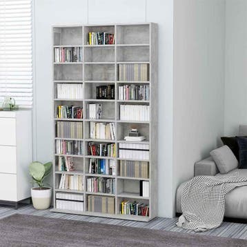 vidaXL Cd-kast 102x23x177,5 cm bewerkt hout betongrijs, Huis en Inrichting, Verzenden, Nieuw