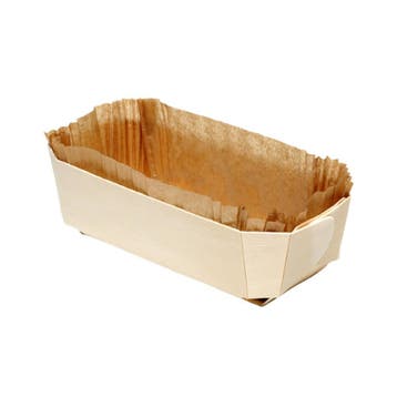 Bakvorm Hout Rechthoek 24x11,5x7cm + Bakpapier (per stuk), Verzenden, Nieuw