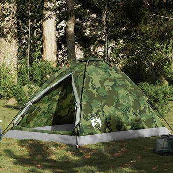 vidaXL Koepeltent 2-persoons waterdicht camouflage, Verzenden, Nieuw, Tot en met 2