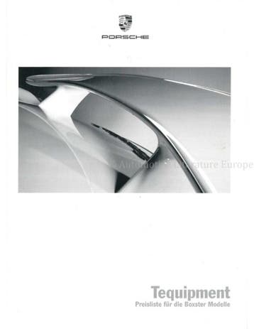 2003 PORSCHE BOXSTER TEQUIPMENT PRIJSLIJST DUITS, Boeken, Nieuw, Porsche, Author