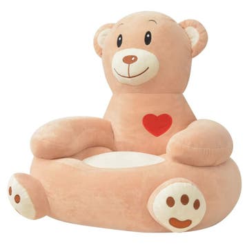 vidaXL Pluche kinderstoel beer bruin, Verzenden, Nieuw