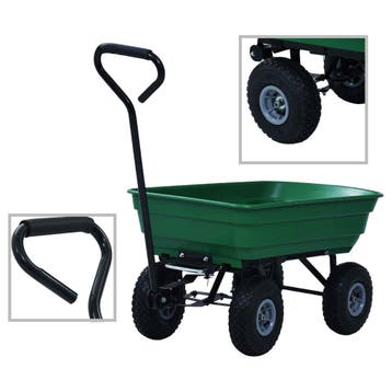 vidaXL Tuinkiepwagen 300 kg 75L groen, Verzenden, Nieuw