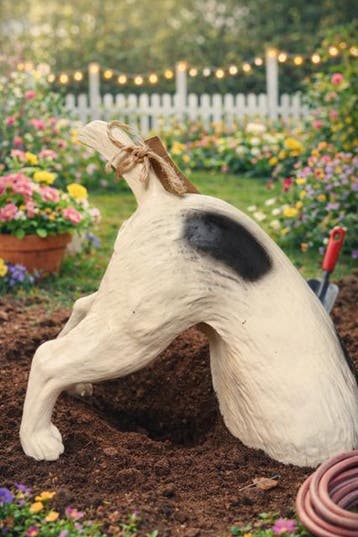 Gravende hond voor in de tuin, Tuin en Terras, Tuinbeelden, Nieuw