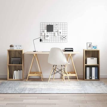 vidaXL Tv-meubelset 2 st Artisan Eiken Bewerkt hout, Huis en Inrichting, Minder dan 50 cm, Verzenden, Nieuw, Minder dan 100 cm