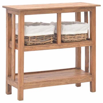 vidaXL Wandtafel 69x28x70 cm massief mahoniehout, Huis en Inrichting, Tafels | Bijzettafels, Verzenden, Nieuw, 60 cm of meer