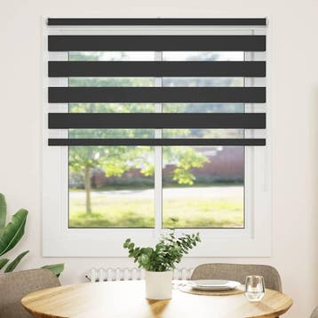 vidaXL Zebra rolgordijn 135x100 cm stofbreedte 130,9 cm, Verzenden, Nieuw, Zwart