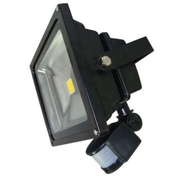 50W LED / PIR schijnwerper Warm Wit 4000K ZWART, Ophalen of Verzenden, Nieuw