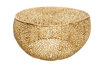 Filigraan design salontafel ABSTRACT LEAF 80cm goud, Ophalen of Verzenden, Nieuw