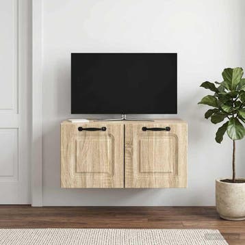 vidaXL Wandbeugel TV-kast Sonoma Eiken 59,5 x 41 x 30 cm, Minder dan 50 cm, Verzenden, Nieuw, Minder dan 100 cm
