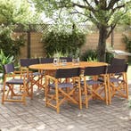 vidaXL Tuinstoelen 8 st inklapbaar stof donkergrijs, Verzenden, Nieuw, Hout