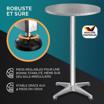 Statafel set van 2 Zilver aluminium Ø60cm inklapbaar, in..., Verzenden, Nieuw
