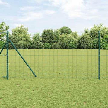 vidaXL Euro-hek met grondbevestiging 10 x 1,4 m PVC-Coated, Verzenden, Nieuw, IJzer