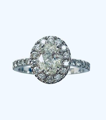 Zonder minimumprijs - Ring - 14 karaat Witgoud - 1.56ct. tw., Nieuw