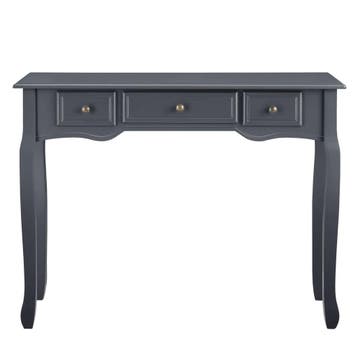 Console tafel sidetafel 3 lades landelijk 100x35x78 donkergr, Huis en Inrichting, Verzenden, Nieuw