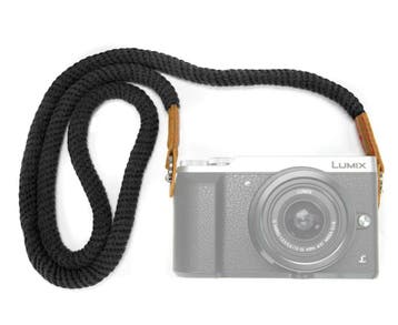 Camera Schouderband / Camerariem - Katoen - Zwart, Nieuw