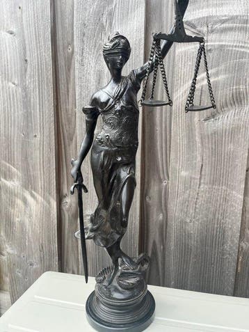 Beeld, Justitia - 52 cm - Brons, Antiek en Kunst