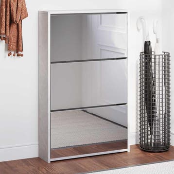 vidaXL Schoenenkast met spiegel 3-laags 63x17x102,5 cm, Verzenden, Nieuw