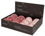 Kerstballen 8 cm Rood-Wit Candy cane motief set van 2, Ophalen of Verzenden, Nieuw