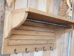 Teak wandkapstok 130cm - Naturel, Huis en Inrichting, 100 tot 150 cm, Overige typen, Nieuw, Ophalen of Verzenden