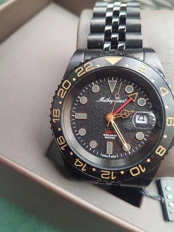 Mathey-Tissot - Mathey-Tissot GMT H903NN Full Black PVD -, Sieraden, Tassen en Uiterlijk, Nieuw