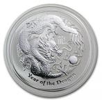 Lunar II - Year of the Dragon - 2 oz 2012 (118.738 oplage), Verzenden, Losse munt, Zilver