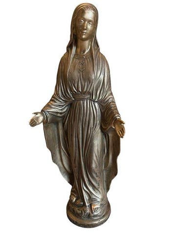 Beeld, Madonna Miracolosa - 85 cm - Brons, Antiek en Kunst