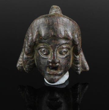 Oud-Romeins Brons Theatermasker-hoofdapplicatie