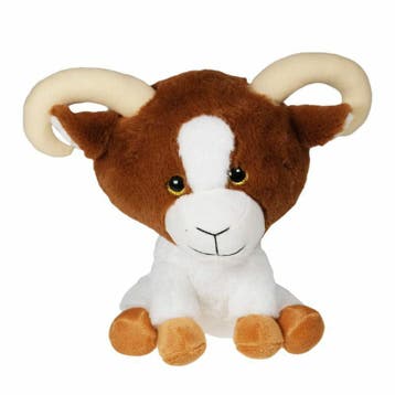 Geit bok knuffel - pluche - bruin/wit - 30 cm, Verzenden, Nieuw