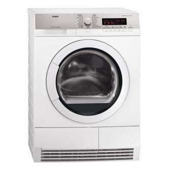 AEG T86280ic - Condensdroger - 8 kg - 62 dB - Energieklasse, Ophalen of Verzenden, Zo goed als nieuw, Voorlader, 85 tot 90 cm