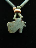 Oud-Egyptisch Halsketting gemaakt van turquoise, glas en, Sieraden, Tassen en Uiterlijk