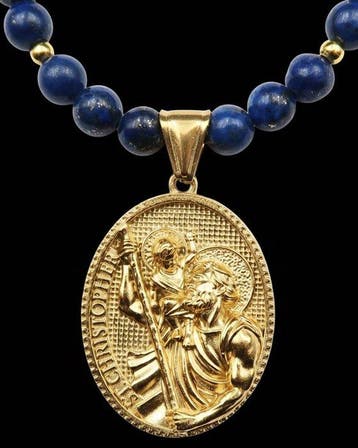 Lapis lazuli - Ketting Sint-Christoffel – Beschermheilige