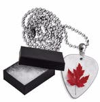 Esdoornblad plectrum ketting, sleutelhanger of oorbellen, Ophalen of Verzenden, Nieuw