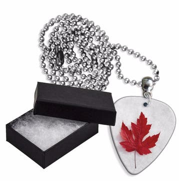 Esdoornblad plectrum ketting, sleutelhanger of oorbellen, Ophalen of Verzenden, Nieuw