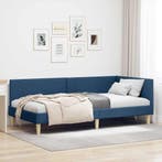 Hoekbed Blauw Stof | Retourdeal 48% Korting, Verstelbaar, Eenpersoons, Blauw, Nieuw